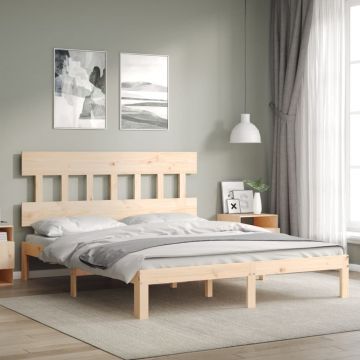 Рамка за легло с табла 5FT King Size масивно дърво