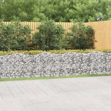 Извит габион повдигната леха 800x100x100 см поцинковано желязо