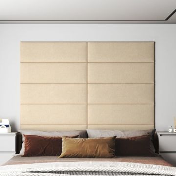 Стенни панели Cox, 12 бр, кремави, 90x30 см, плат, 3,24 м²