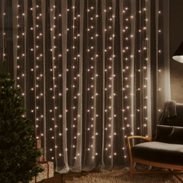 LED светеща завеса 3х3 м 300 LED студено бяло 8 режима