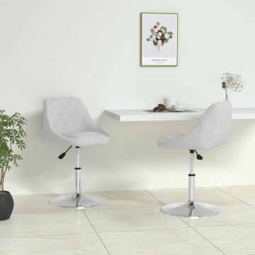 Трапезни столове Anaya, 2 бр, бели, изкуствена кожа