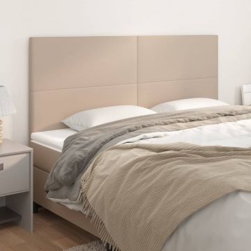 Горни табли 4 бр капучино 100x5x78/88 см изкуствена кожа Leo