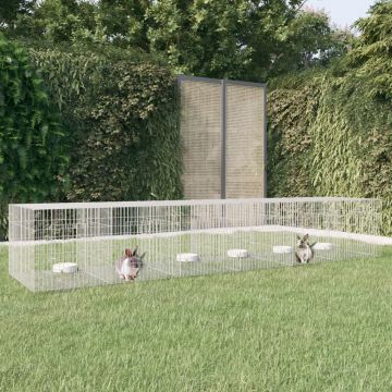 Клетка за зайци, 6 панела, 327x79x54 см, поцинковано желязо