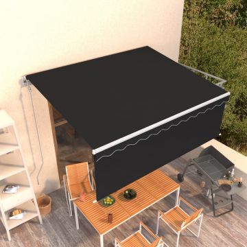 Автоматично прибиращ се сенник с щора Doyle, 4x3 м, антрацит