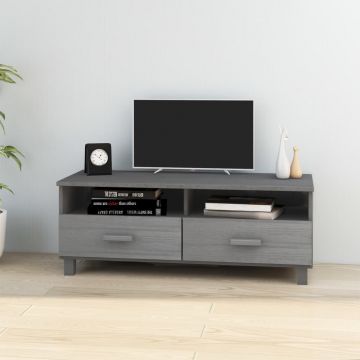 ТВ шкаф HAMAR, тъмносив, 106x40x40 см, борово дърво масив