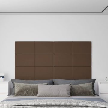 Стенни панели Casey, 12 бр, кафяво, 90x30 см, плат, 3,24 м²