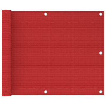 Балконски параван, червен, 75x300 см, HDPE