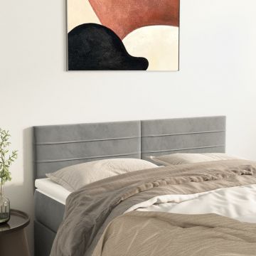 Горни табли за легло Taylor, 2 бр, светлосиви, 72x5x78/88 см, кадифе
