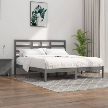 Рамка за легло Best, сива, дърво масив, 200х200 см