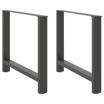 Крака за трапезна маса Антрацит 2 бр. 90x(72-73) cm Стомана