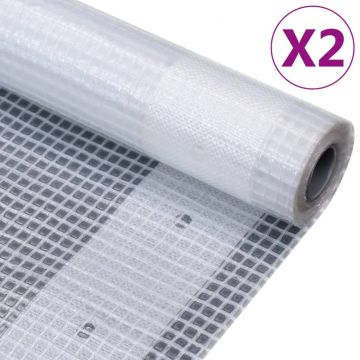 Брезенти тип Лено, 2 бр, 260 г/м², 2x5 м, бели