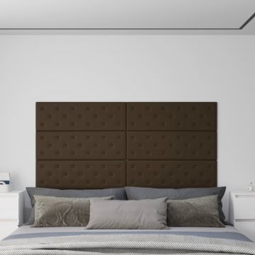 Стенни панели 12 бр кафяви 90x30 см изкуствена кожа 3 Elize,24 м²