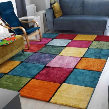 Килим за антре (80 x 300) Renkli Kare Многоцветен