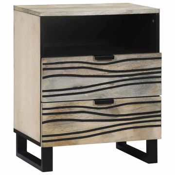 Нощен шкаф Бяло 50 x 33 x 62 см Инженерна дървесина