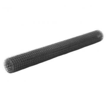 Кокошкарска мрежа Goddard, стомана с PVC покритие, 10x1,5 м, сива
