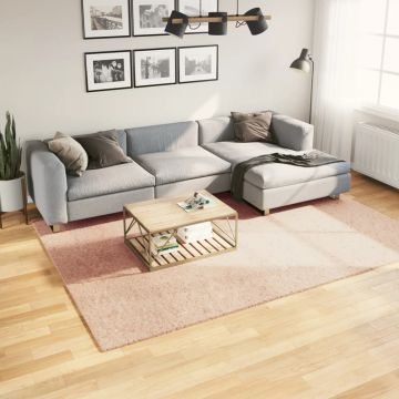 Килим HUARTE с къс косъм, мек и миещ се, руж, 200x280 см