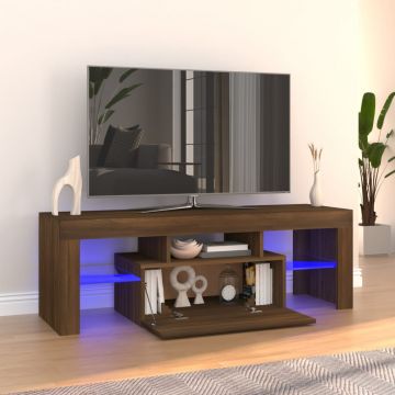 ТВ шкаф с LED осветление Devine, кафяв дъб, 120x35x40 см