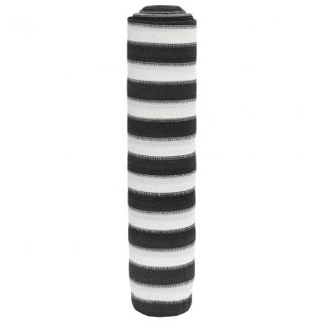 Засенчваща мрежа антрацит и бяло1,2x50 м HDPE 75 г/м²