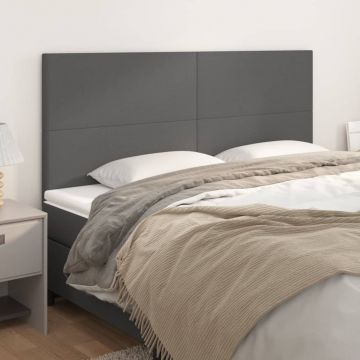 Горни табли за легло 4 бр сиви 90x5x78/88 см Sierra, изкуствена кожа