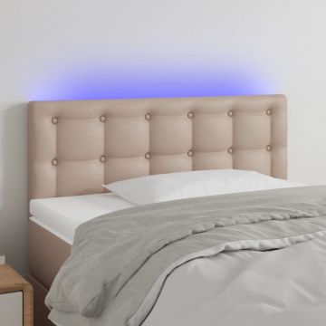 LED Горна табла за легло, капучино, 80x5x78/88 см