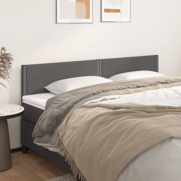 Горни табли за легло 2 бр сива Kirsty, 100x5x78/88 см, изкуствена кожа
