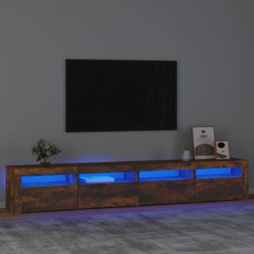 ТВ шкаф с LED осветление Lilia, опушен дъб, 240x35x40 см