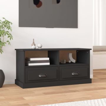 ТB шкаф, черен, 93x35,5x45 см, инженерно дърво