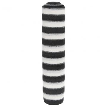 Засенчваща мрежа антрацит и бяло 1x10 м HDPE 195 г/м²