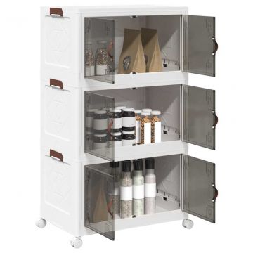 Кутия за съхранение с колела на 3 нива 75 L 64x39,5x110,5 cm