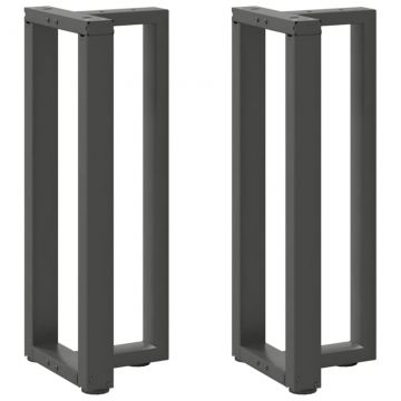Конзолна маса крака T-образна 2 бр 25x28x(72-73) см стомана