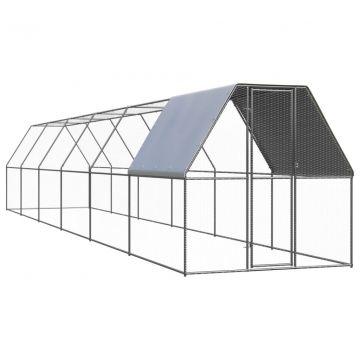 Птичарник на открито, 2x12x2 м, поцинкована стомана