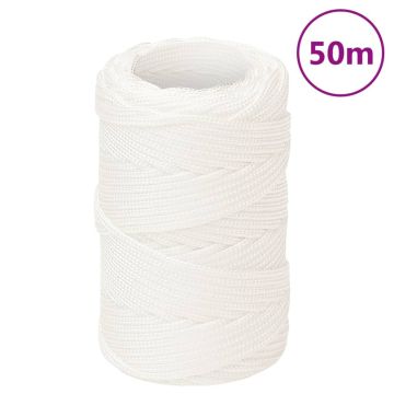 Въже за лодка бяло 2 мм 50 м полипропилен
