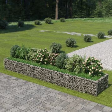 Габион повдигната леха, поцинкована стомана, 450x90x50 cм