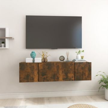 Окачени ТB шкафове, 2 бр, опушен дъб, 60x30x30 см
