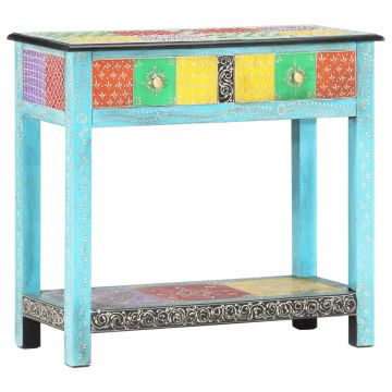 Ръчно рисувана конзолна маса Nawal, 80x35x75 cм, мангово дърво масив