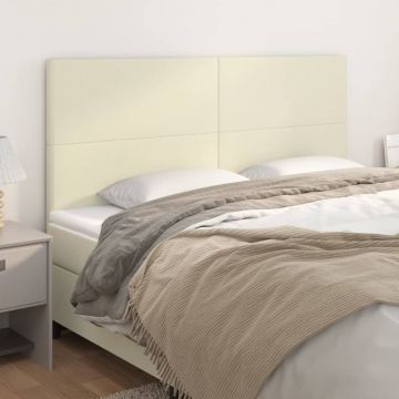 Горни табли за легло 4 бр кремави 80x5x78/88 см изкуствена кожа Benitez