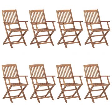 Сгъваеми градински столове Kline, 8 бр, акация масив