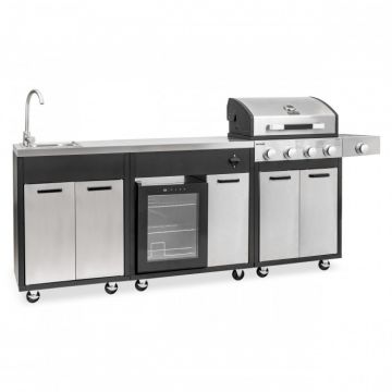 Газово барбекю Brenner K4PLUS, с вградена мивка и хладилна част