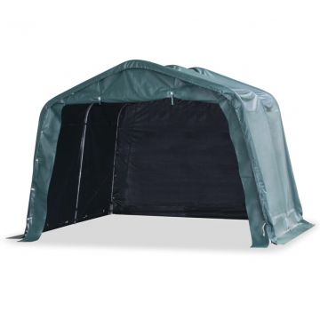Мобилен навес за животни PVC 550 г/м² 3,3x3,2 м тъмнозелен