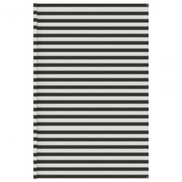 Килим за палатка, антрацит и бяло, 400x600 см, HDPE