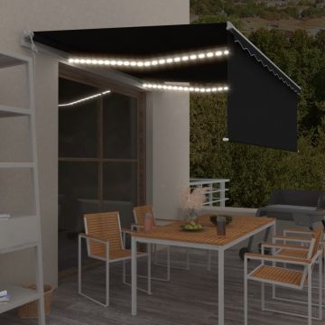 Автоматичен сенник с щора LED и сензор за вятър 4x3 м антрацит Philip