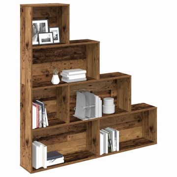 Шкаф за книги от старо дърво 157x24x160 cm Инженерна дървесина