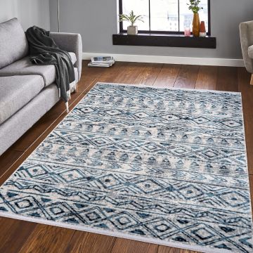 Килим за антре (75 x 150) Bohem 4004 Бял
Син