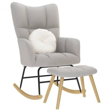 Люлеещ се стол с табуретка за крака Cloud Grey Fabric