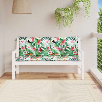 Възглавници за градински пейки 2 бр шарени 150x50x7 см плат
