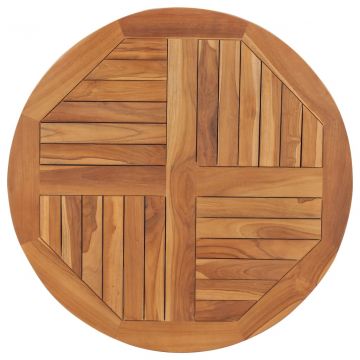 Плот за маса, тиково дърво масив, кръгъл, 2,5 см, 80 см