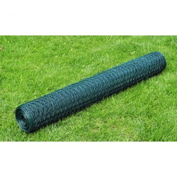 Кокошкарска мрежа с PVC покритие 25x0,75 м зелена