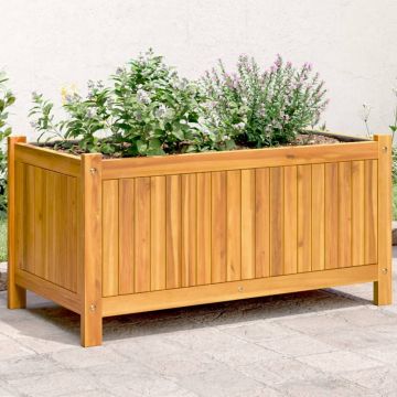 Градинска кашпа с вложка 80x42x40 см масивна акация