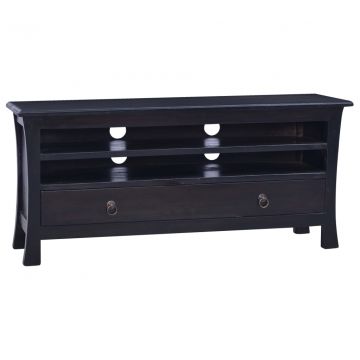 ТВ шкаф светлочерно кафе 100x30x45 см махагоново дърво масив Middleton