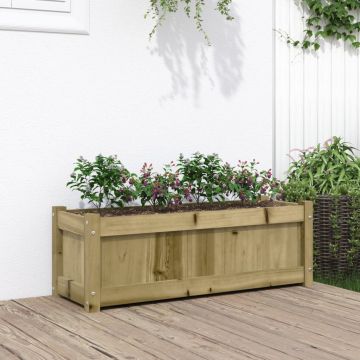 Градински сандък, 90x31x31 см, импрегнирана борова дървесина